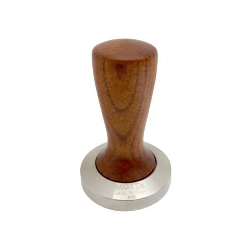 Wooden handled tamper with metal base