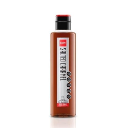 An image of the shott syrup salted caramel packaging.