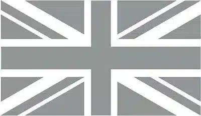 Image of a black and white union jack flag.